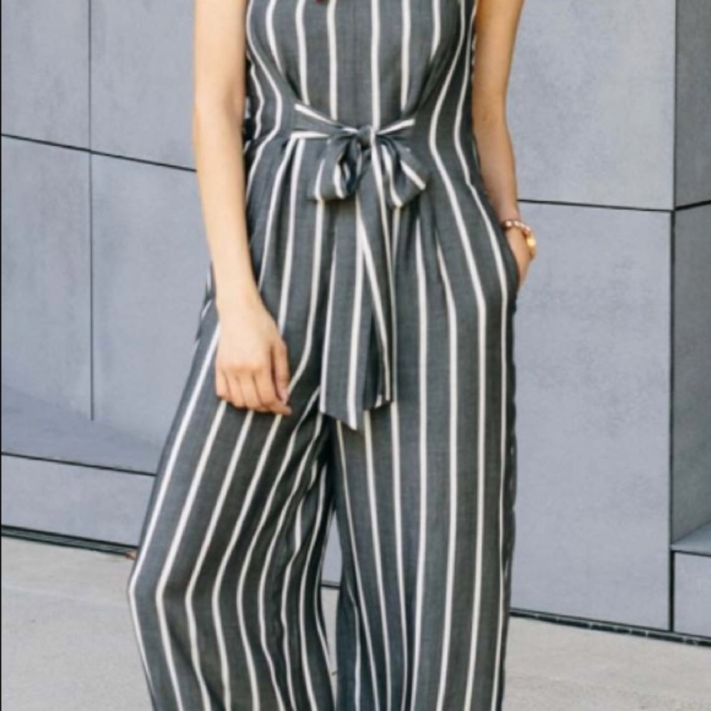 Rachel Roy Stripped Jumpsuit, Size 0